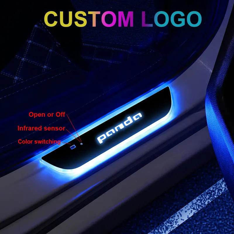 

Car door Sill light logo Projector lamp Power Moving LED Welcome Pedal For Fiat panda Car Accessories