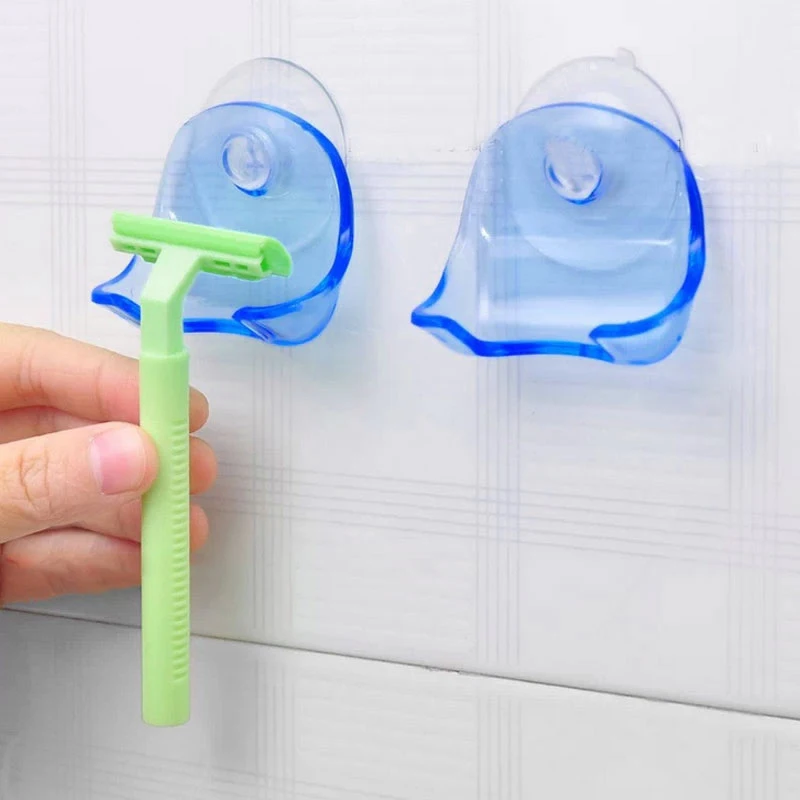 

1pc Shaver Toothbrush Holder Bathroom Wall Sucker Suction Cup Hook Razor Washroom Holder Rack Razor Stand Shower Razor Holder