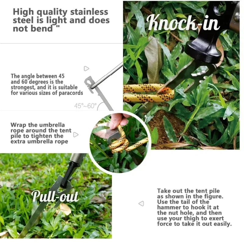 Колья для кемпинговой палатки 6 шт. колышки с навесом 28 см нержавеющая сталь