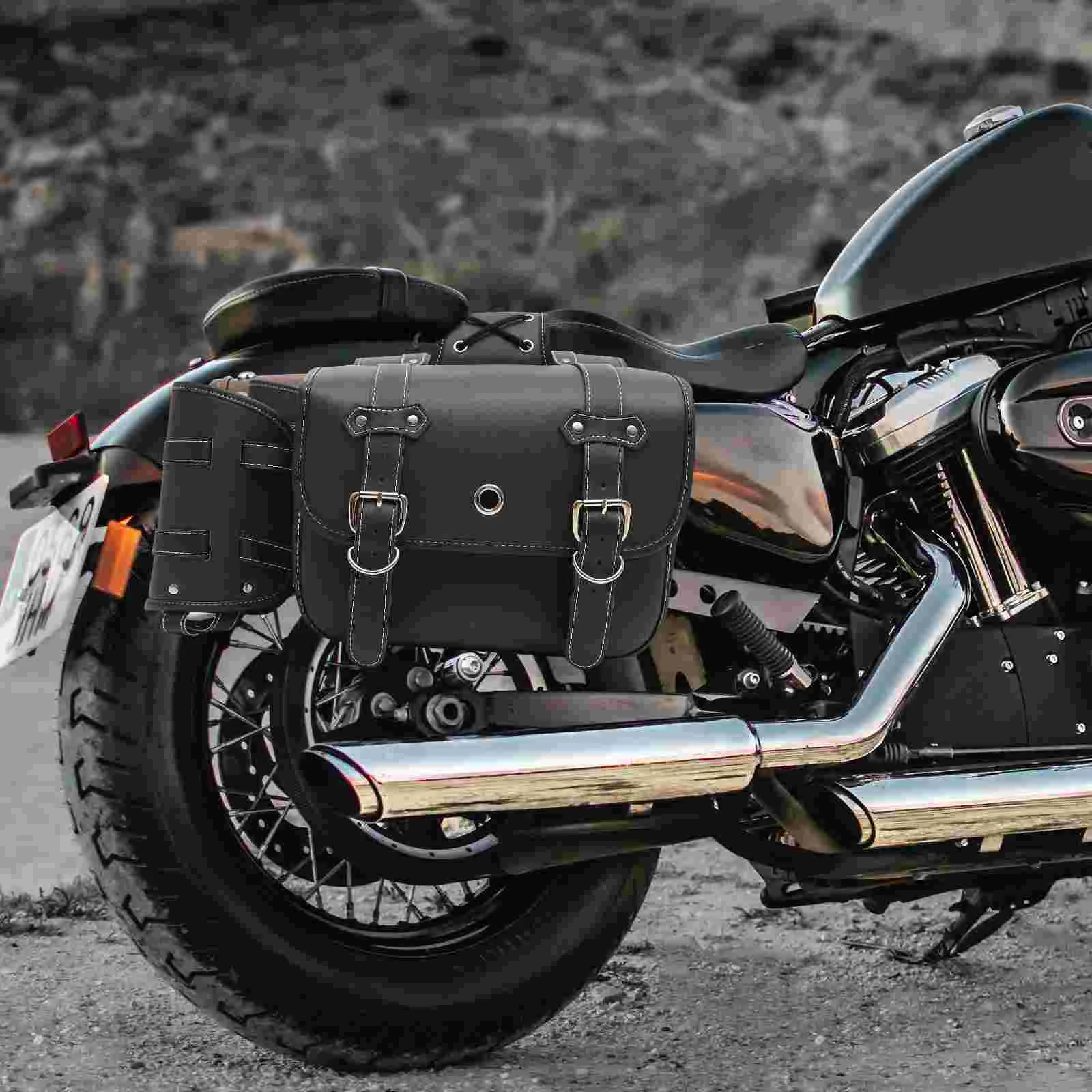 

Motorcycle Side Bag Waterproof Saddlebag Motorbike Storage PVC Lazyback