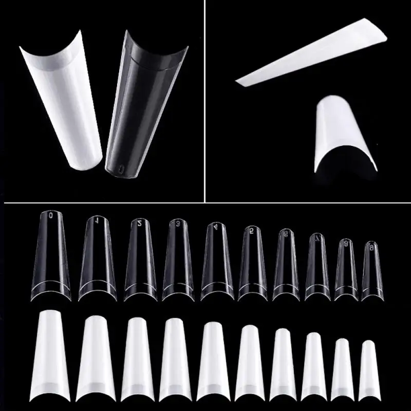 

500pcs Stiletto Fake Nail Tips Acrylic Ballerina Nail Tips Long Shape Half Cover Coffin Professional False Art Nail