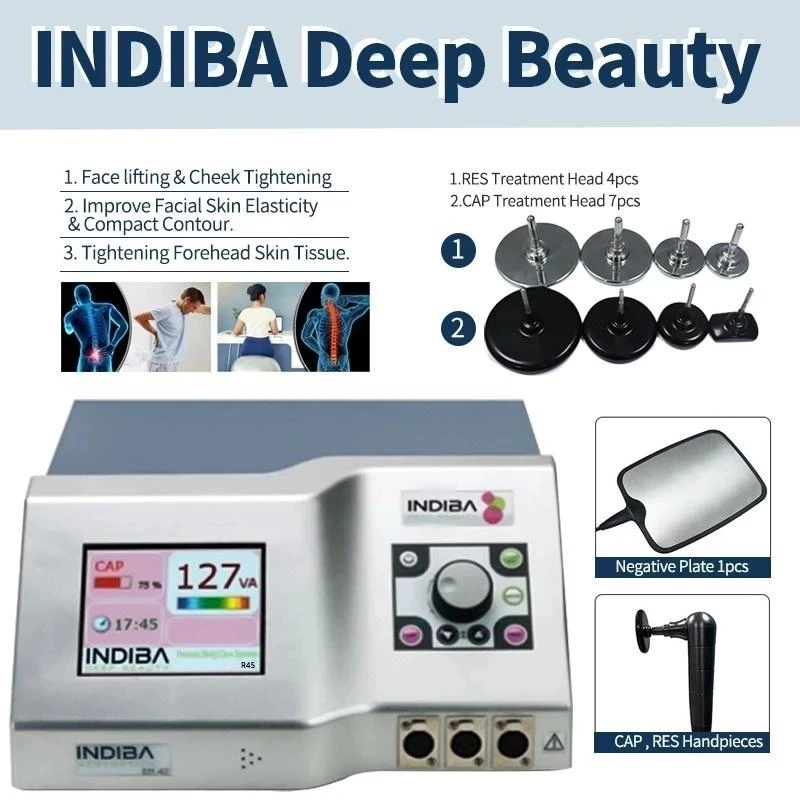 

Машина для похудения INDIBA глубокой красоты тела, устройства для подтяжки лица, система R45 RF, высокая частота 448 кГц, потеря веса, испанская технология