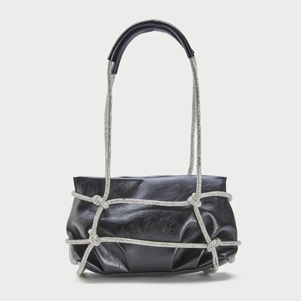 

Luxury Woven Women Shoulder Bag Designer Diamond Chain Handbags and Purses Soft PU Tote Small Clutch Tote Purses Evening Bag Ins