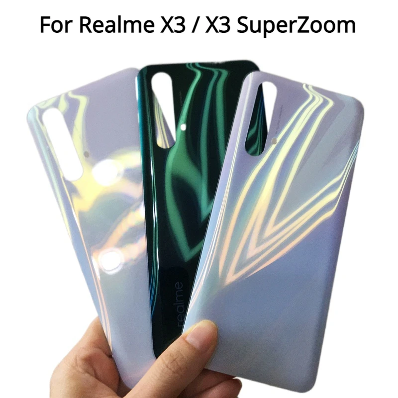 

6.6"X3 Housing For Realme X3 Glass Battery Cover for Realme X3 SuperZoom Battery Cover Rear Door Case + Logo Sticker