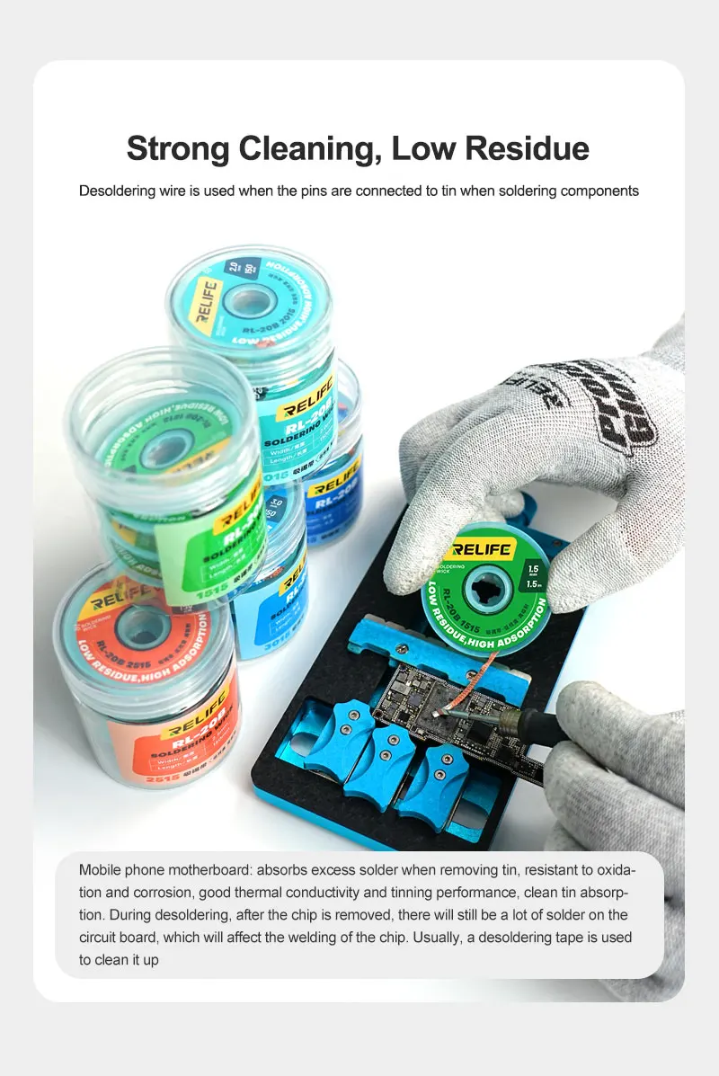 RELIFE RL-20B Сильная чистая проволока для распайки распайка Подходит прецизионных