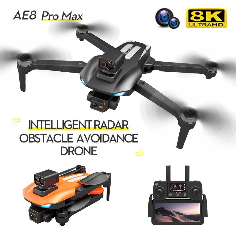 

AE8 Pro Max Obstacle Avoidance Dron 8K HD Dual Camera Positioning Drones Brushless Motor Quadcopter Aerial Photography Drone Toy