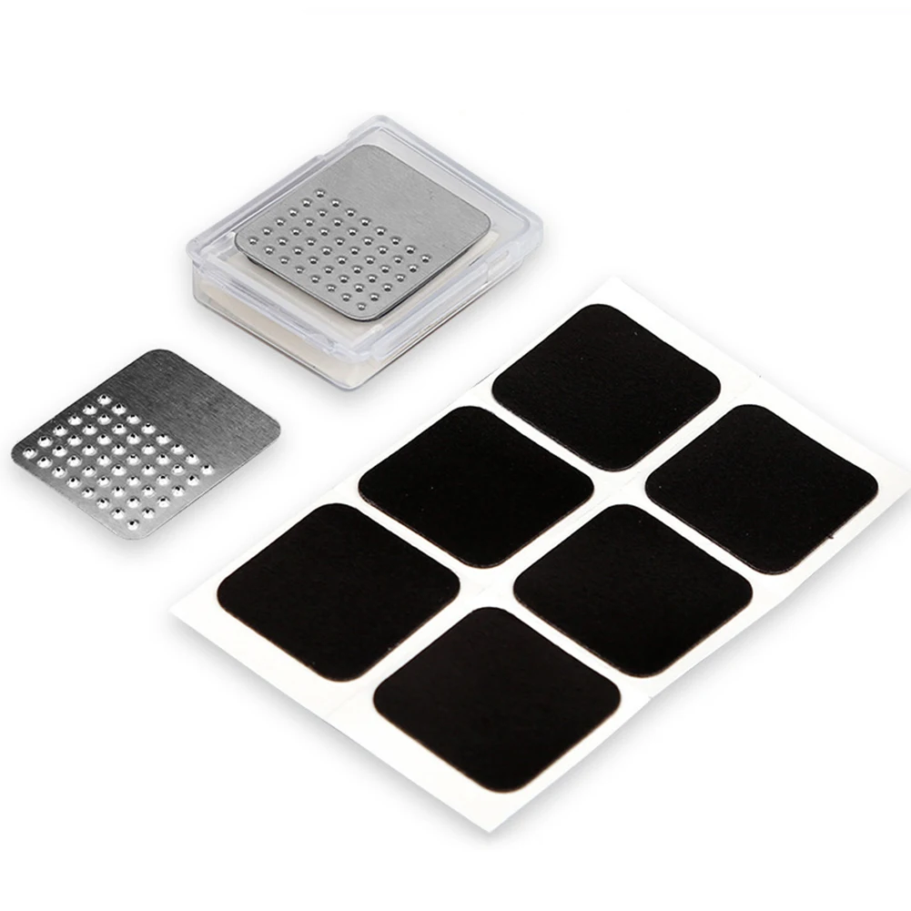 

New Arrival 6-Piece Bicycle Tire Patch with Transparent Convenient Storage Box No Rubber Dust-Proof Tire Patch Repair Parts