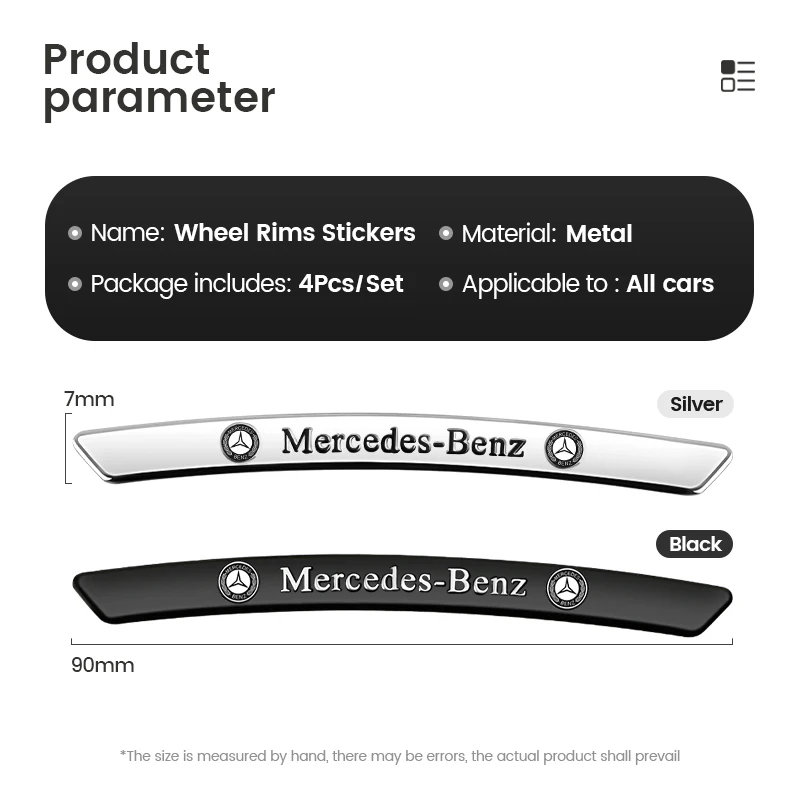4 шт. декоративные наклейки на обод ступицы колеса Mercedes Benz AMG GLA W212 W204 W211W168 W213 W205 W210