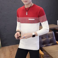 2022 spring and autumn sweater korean trend knit sweater slim handsome personality season youth round neck men