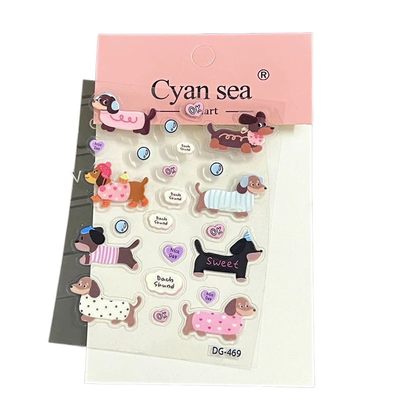 3D желейные наклейки с таксами SDJZT