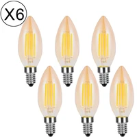 6pcs retro led bulbs light 2w 4w 6w 8w intage edison filament bulb e14 e27 night light 220v 2700k energy light lamp