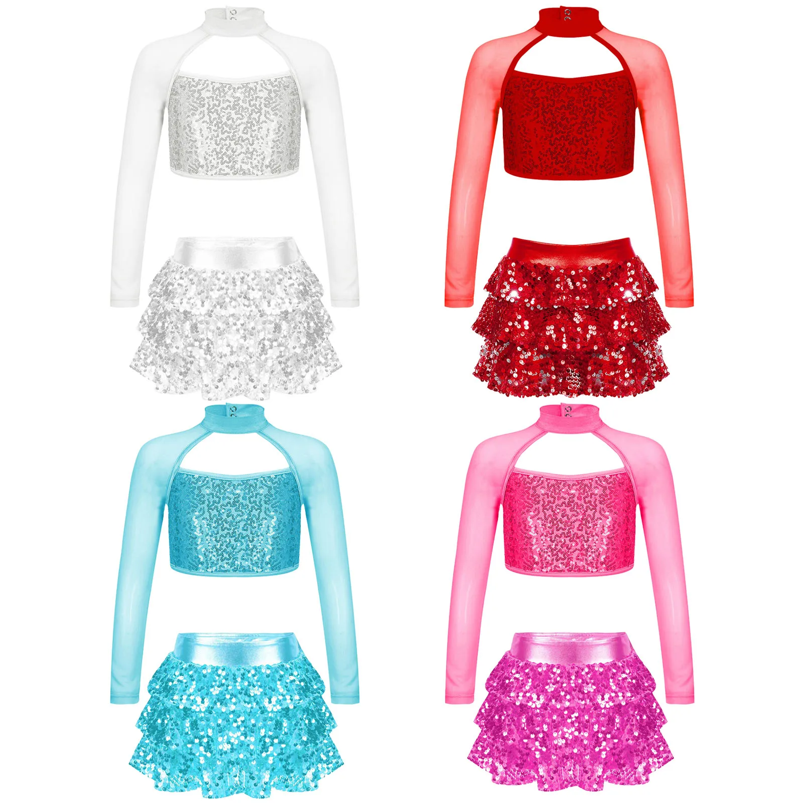 Детский костюм для джазовых танцев девочек блестящий праздничный наряд с