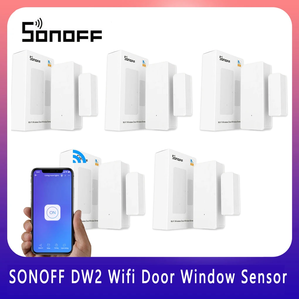 

SONOFF DW2 WIFI Door Window Sensor Wireless Connection Open / Closed Detectors Smart Home Security Alarm Control Via eWeLink APP