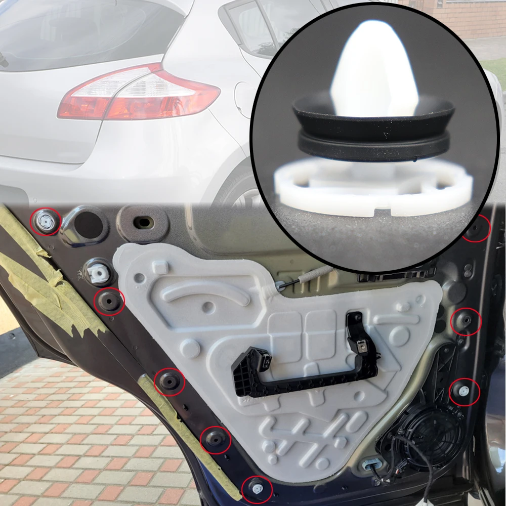 

Для Renault Megane MK3 2009 2010 2011 2012 2013 2014 - 2017 Автомобильная Дверная панель карточка отделка клипсы крепление заклепка обивка аксессуары