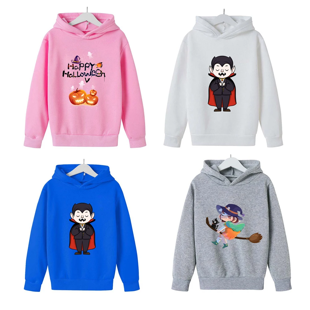

Cartoon Sweatshirts For Boys Children Clothing Halloween Pullover Tops For Girls Kids Costume 2023 Autumn Winter Hoodies Coat