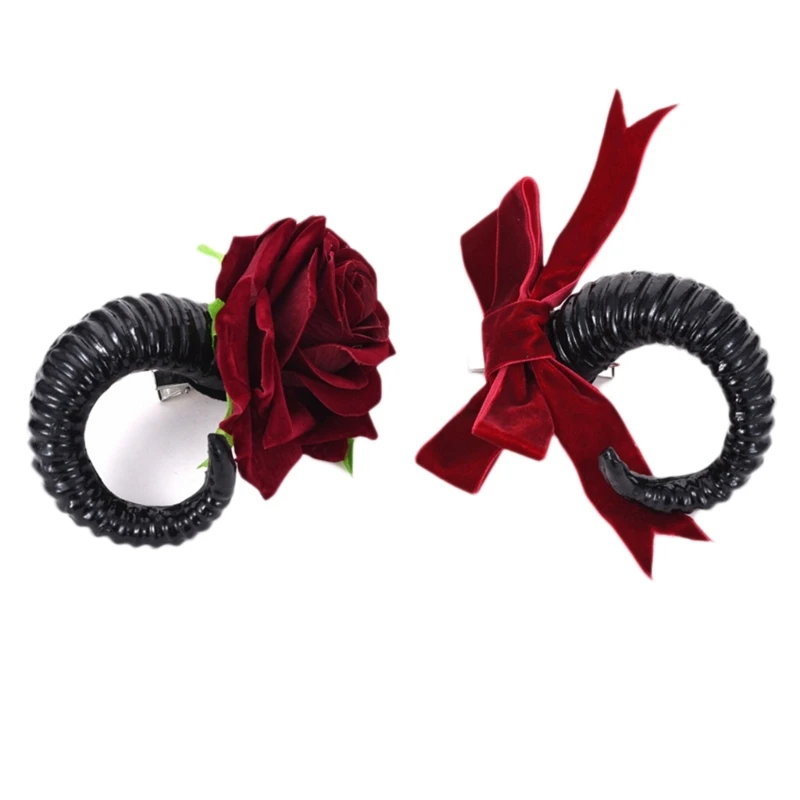 

Готический рог для косплея, заколка для волос для женщин, рог для овец, реквизит для косплея, фотография, комикс, выставочная аппликация, Шпи...