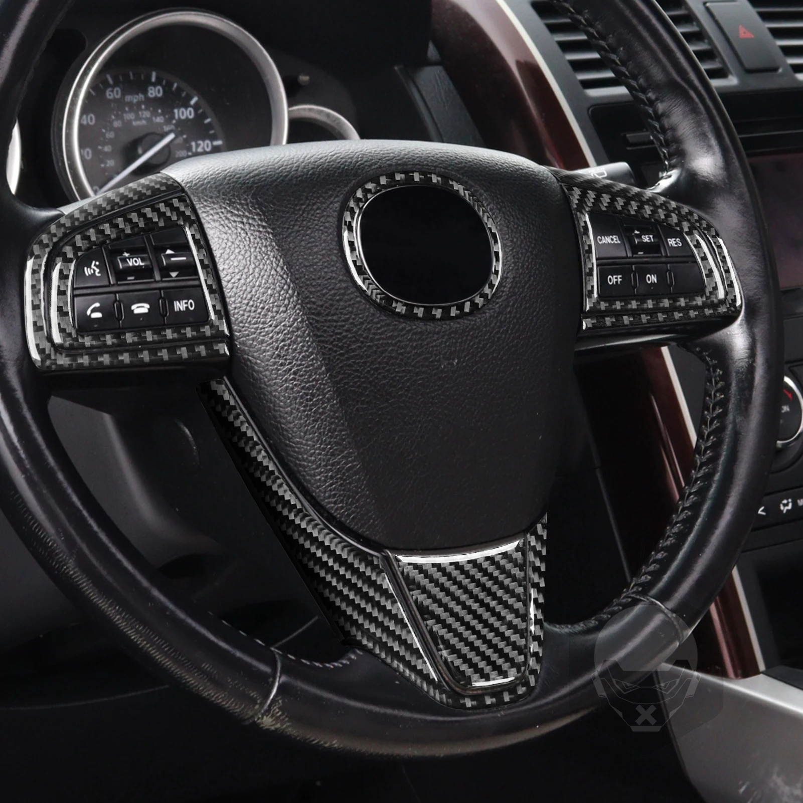 Для Mazda CX9 CX-9 2010-2015 кнопки рулевого колеса из углеродного волокна отделочная
