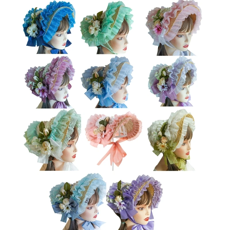 

Викторианская шляпа в стиле вестерн с кружевным чаепитием и бантом из белой розы