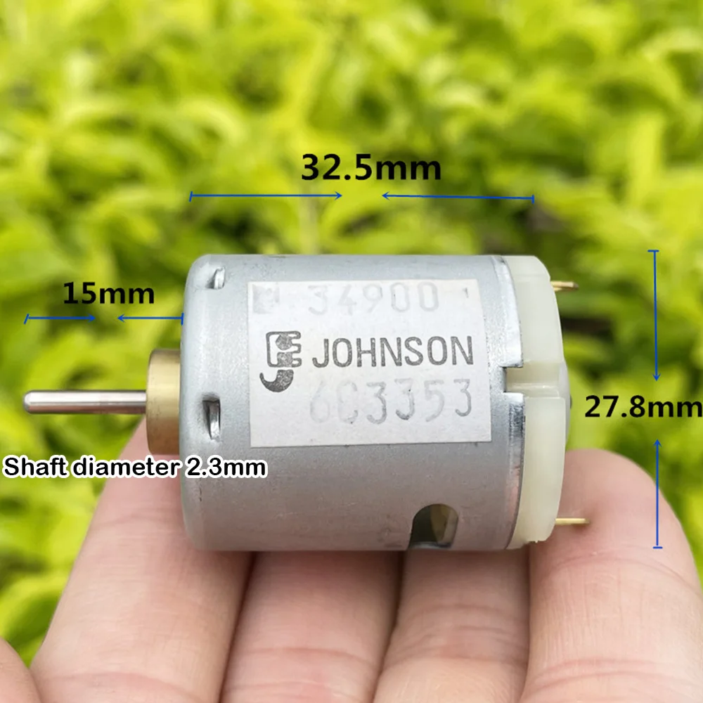 Высокоскоростной двигатель JOHNSON RS-365 Micro Carbon Brush DC 34900 6V ~ 24V 6000-25800 об/мин для