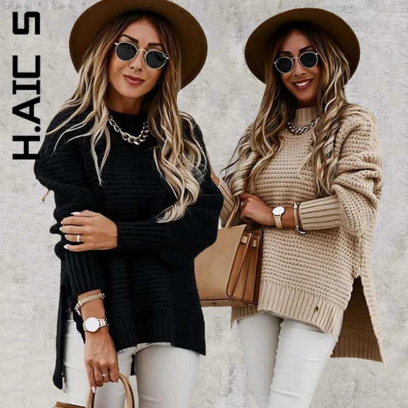 

Свитер женский трикотажный с круглым вырезом, в стиле Харадзюку