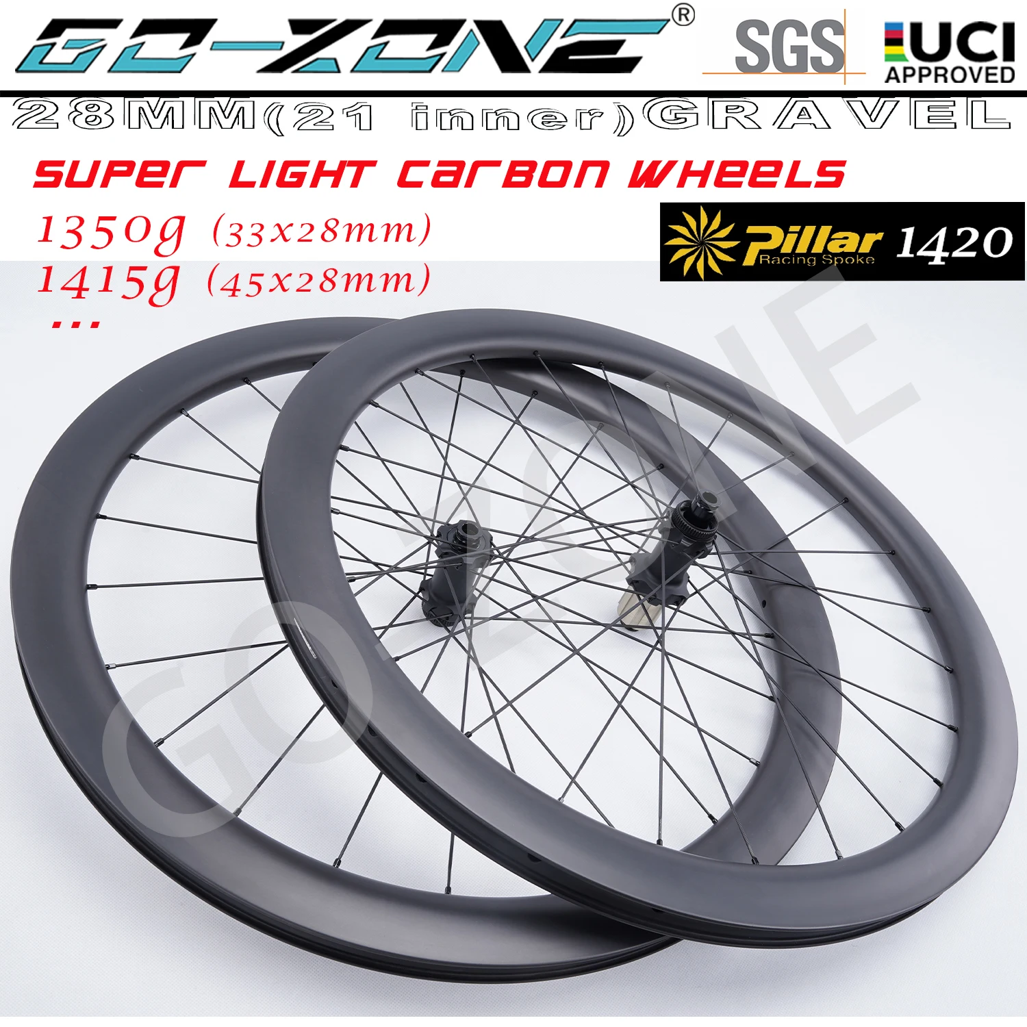 Супер легкие 1350 г 700c 28 мм гравийные карбоновые дисковые колеса для велокросса