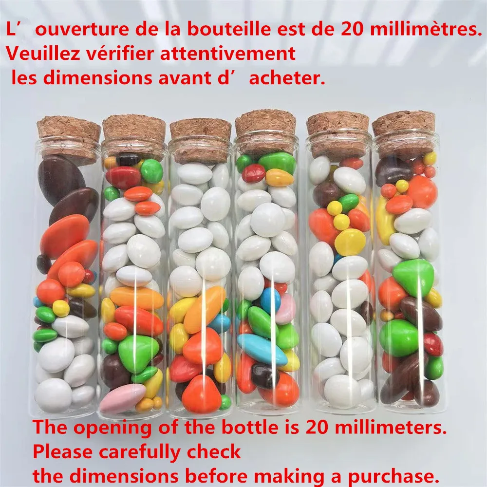 40 шт./партия стеклянные трубки для конфет 20x25x100 мм