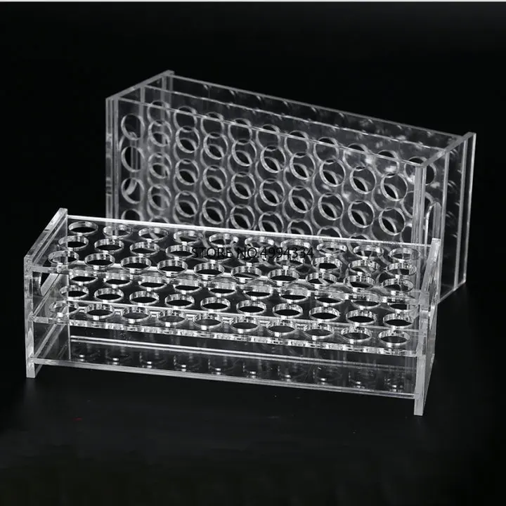 

1piece/lot Plastic Test Tube Rack Holder, organic glass support Burette Stand Test tube Stand Diameter 16mm-26mm, 30/40/50holes