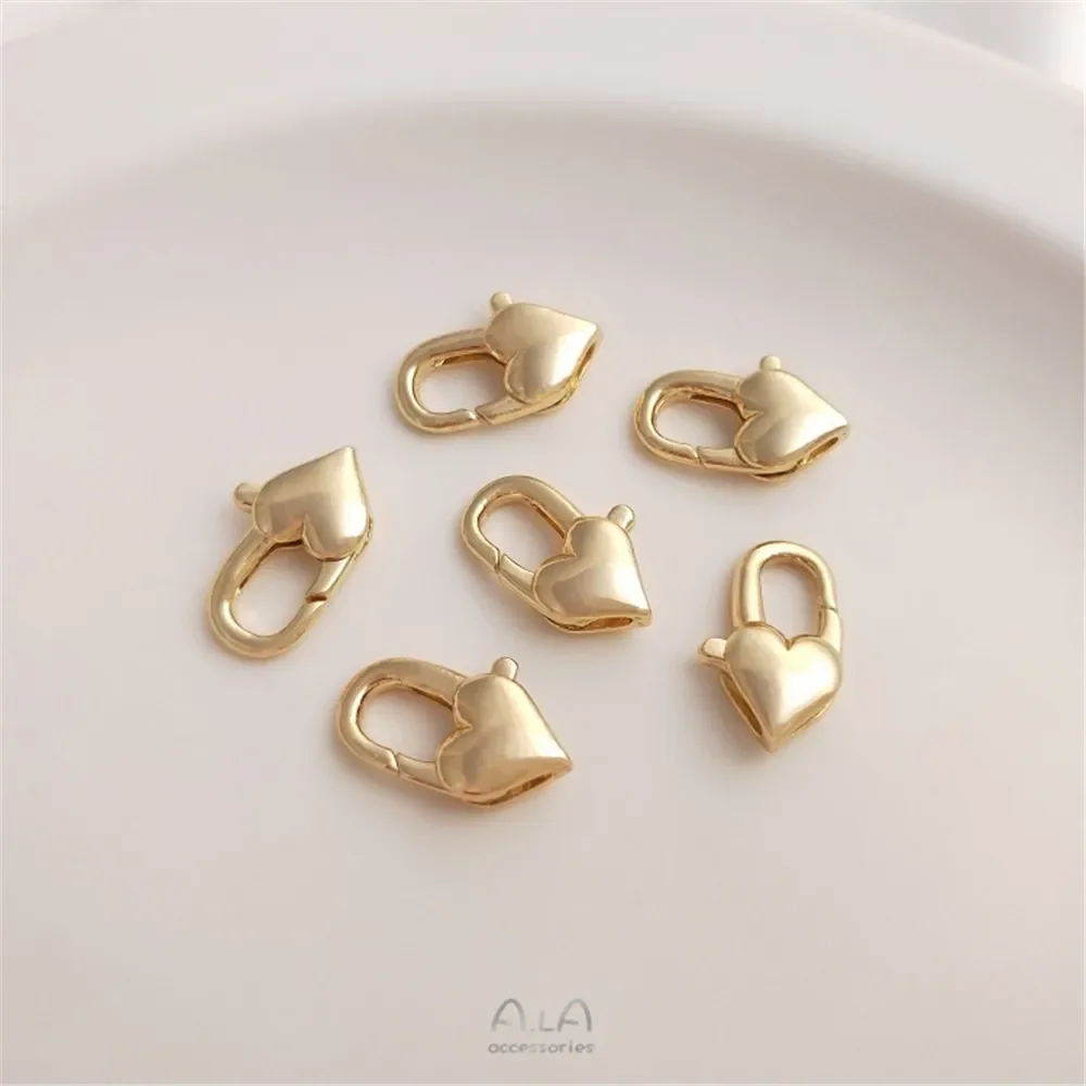 14 К позолоченная цепочка в форме персикового сердца ожерелье застежка