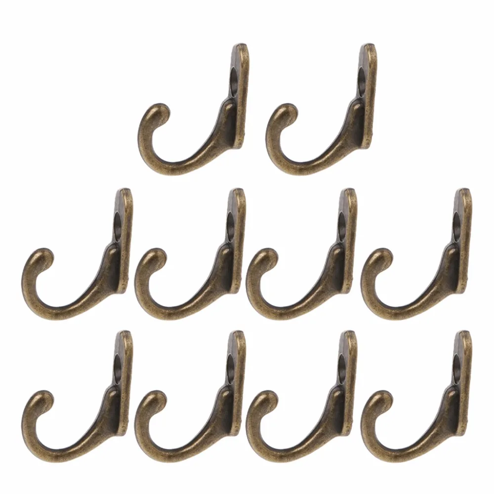 

10pcs Antique Brass Wall Mounted Hook Key Holder Letter Rack Hanger Hanging Decor Organizer Kitchen Dining & Bar Tool