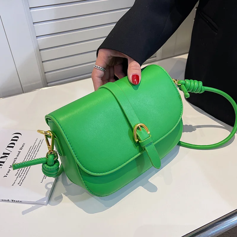 

Belt Buckle PU Leather Flap Crossbody Bags for Women 2022 Summer Simple Fashion Shoulder Side Bag Lady Luxury Small Handbags