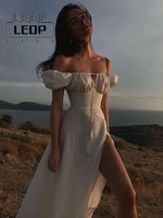 ledp womens dress folded shoulder mid length dress womens evening sexy high slit solid color elegant and casual maxi dresses