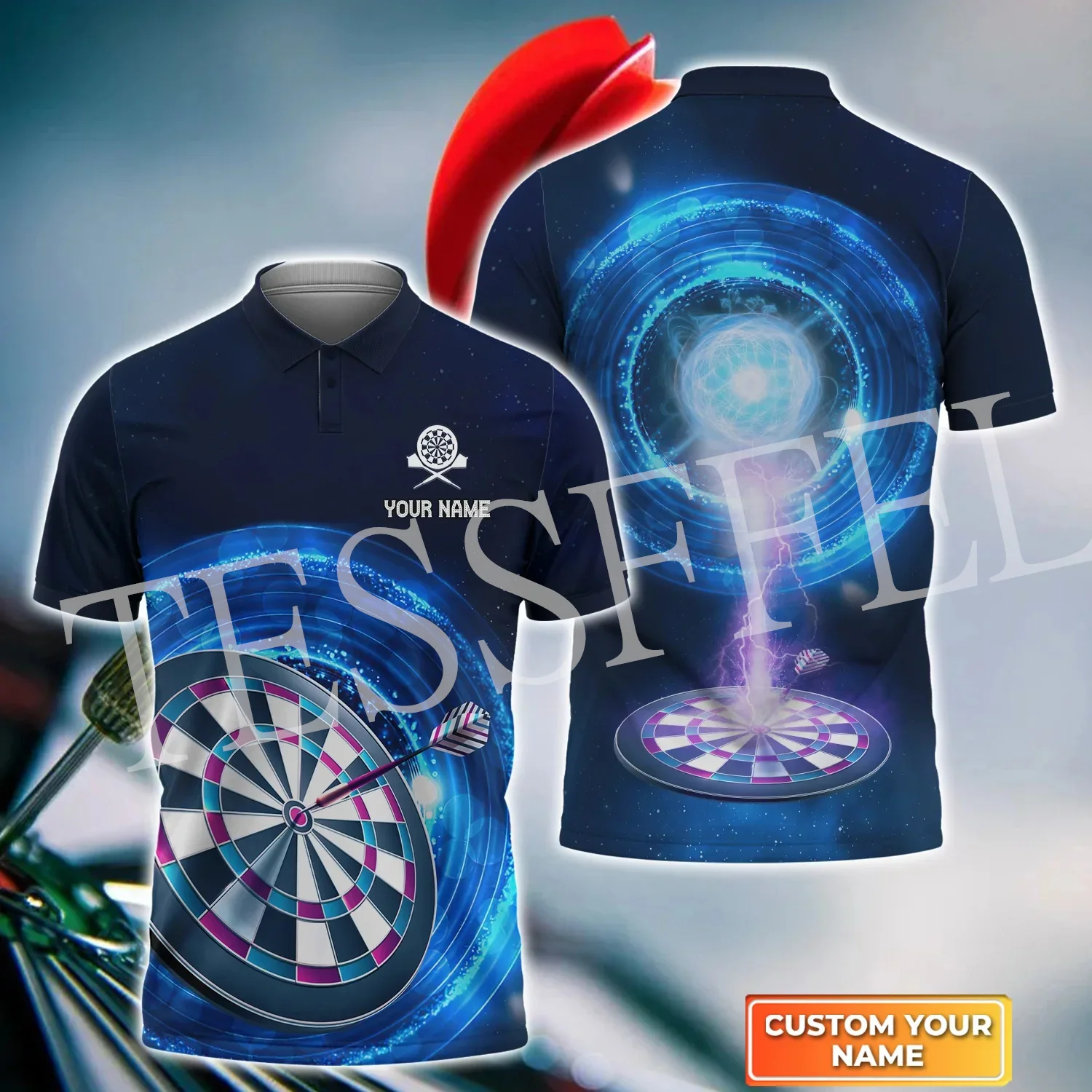 Рубашка-поло в стиле Харадзюку с коротким рукавом и принтом татуировки