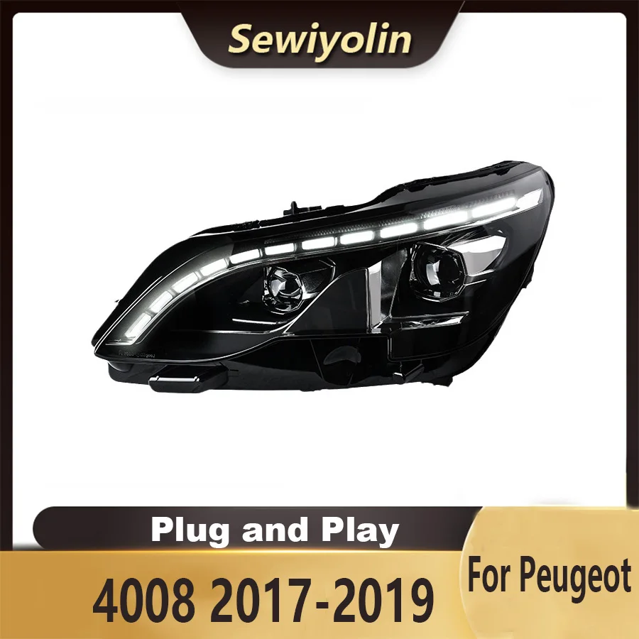 Для Peugeot 4008 2017-2019 автомобильные аксессуары фара в сборе светодиодные фонари лампа