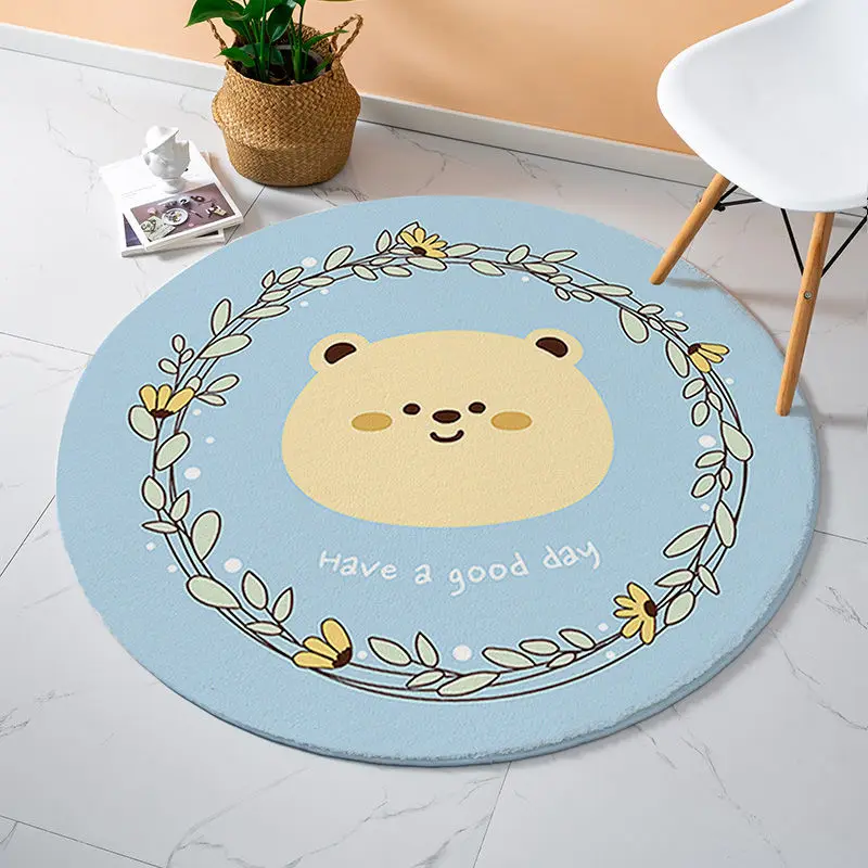 

Round Carpet Modern Absorbent Pad Foot Pad Ins Bedroom Computer Chair Floor Mat Living Room Carpet Home Non-slip Foot Mats 2022