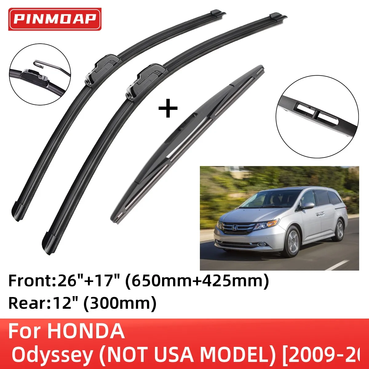 

Щетки стеклоочистителя передние и задние для HONDA Odyssey (не в США) 2009-2017, аксессуары для резака J Hook 2010 2011 2012 2013