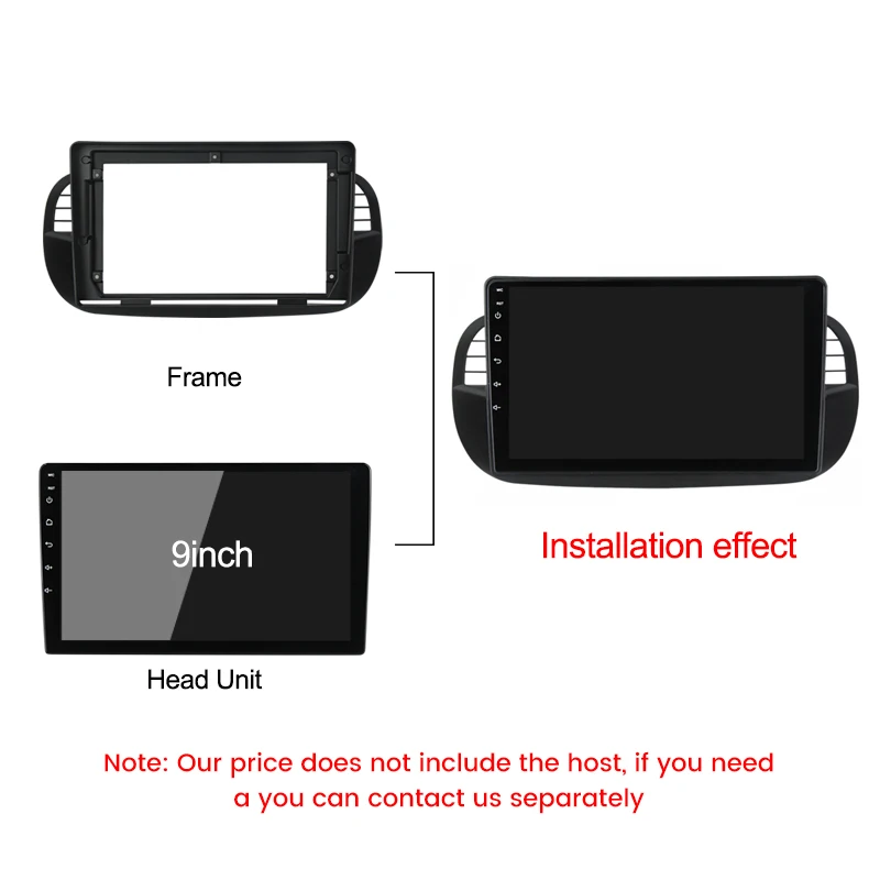 1Din Автомобильная рама Fascia Для Fiat 500 DVD монтажный комплект Адаптер для установки