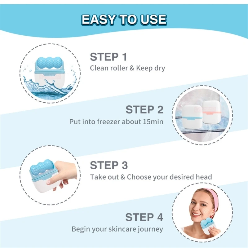 Ледяные ролики для лица шеи глаз 2 в 1 двухсторонний инструмент ухода за кожей