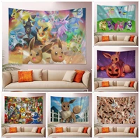 bandai pokemon eevee printed large wall tapestry indian buddha wall decoration witchcraft bohemian hippie ins home decor