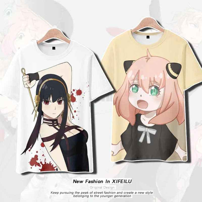 

Anime SPY×FAMILY Anya Forger Casual Blouse T-Shirt Haori Coat Men Women Student Summer New Unisex Loose Short Sleeve Tops Pants