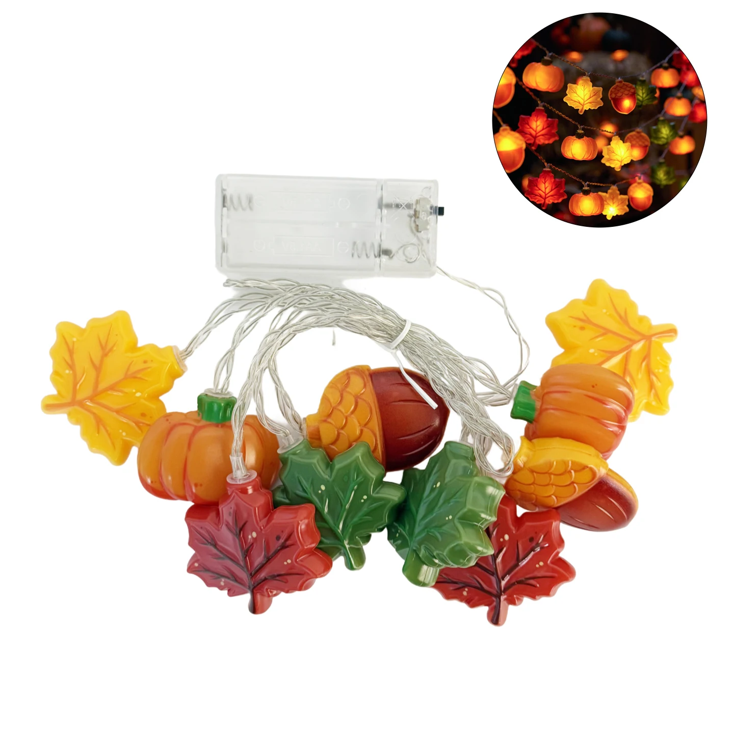 

Светодиодная гирлянда ПВХ тыква кленовый лист 1,5 м