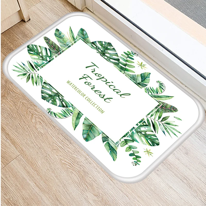 

Тропический дверной коврик с рисунком пальмовых листьев, кактусов, монстера, домашний декор, коралловый бархатный ковер, коврик для двери, к...