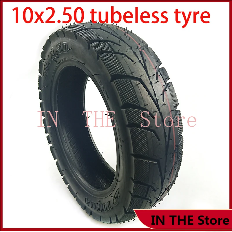 

10 Inch Pneumatic Tubeless Tire 10x2.50 Fits for Electric Scooter Balance Drive Bicycle Tyre 10x2.5 Without Inner Tube Tyre