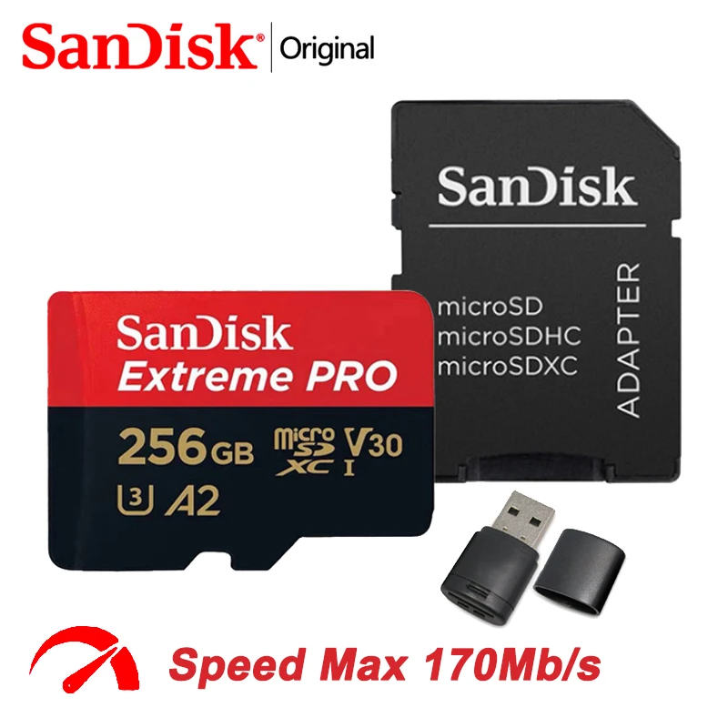 Micro SD карта памяти SanDisk Extreme Pro 128 ГБ 64 256 512 400 гб | Компьютеры и офис