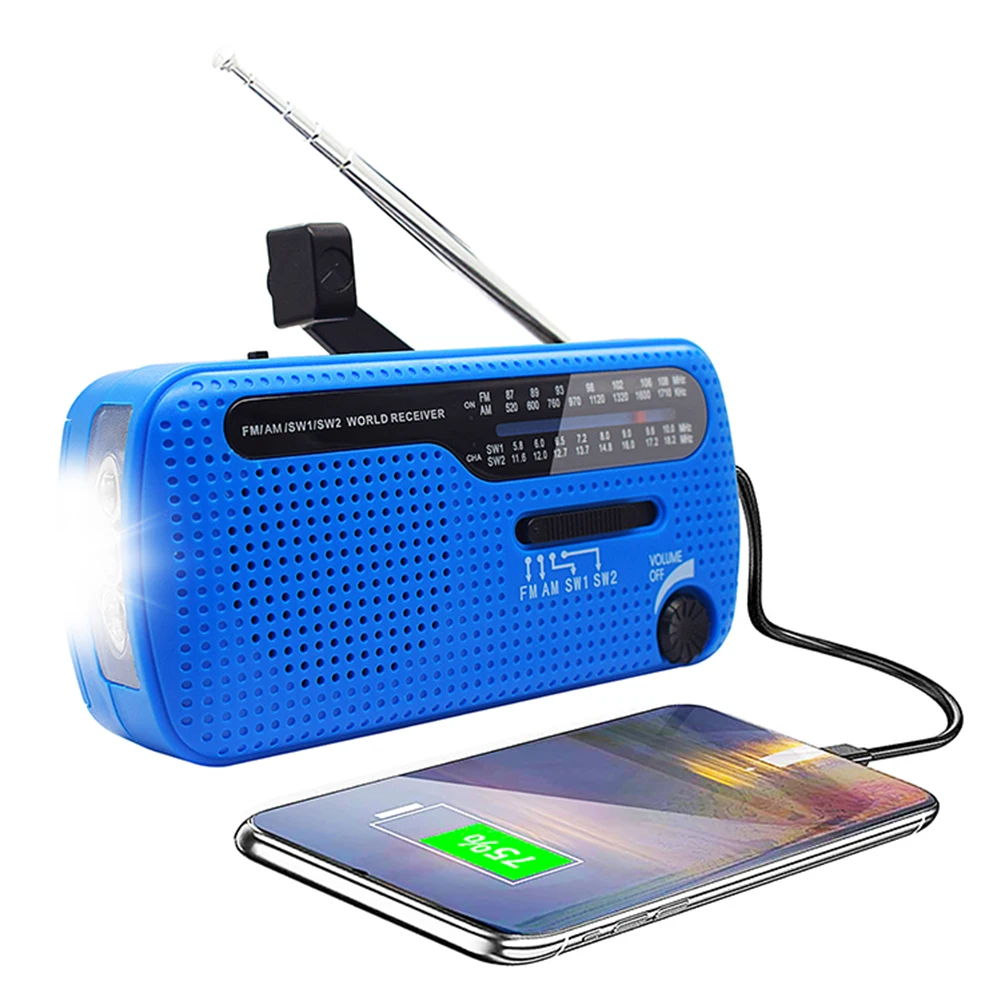 

Радиоприемник AM/FM/SW с ручкой, 1200 мА · ч, USB-зарядка