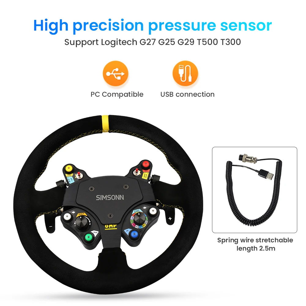 SIMSONN Sim Racing Рулевое колесо со светодиодной кнопкой Игровое весло переключения