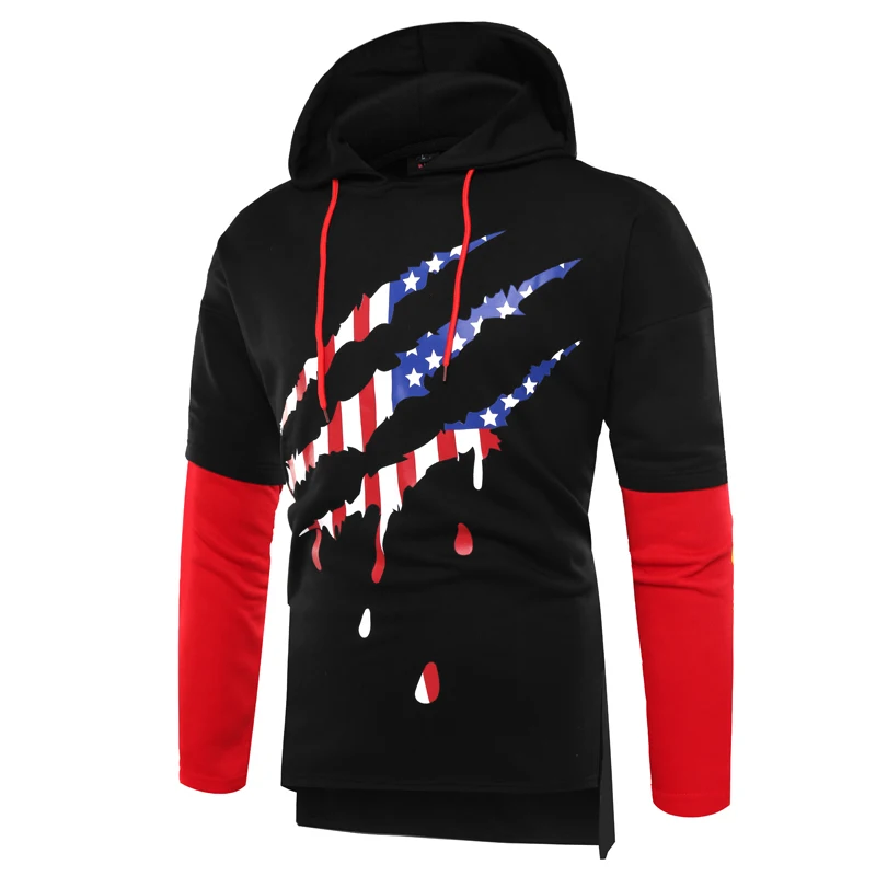 

Autumn Trend Men's Plus Size Loose Hooded Sweater Youth Fashion Handsome Joker Long Sleeve Printed Jacket (multi-color Optional)