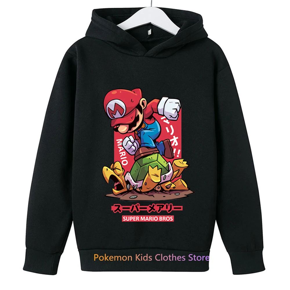 

New Game Super Mario bros Hoodies Kids Printed Sweatshirt Long Sleeve Clothes for Teens Boys Girls 3-14Years Child Pullover