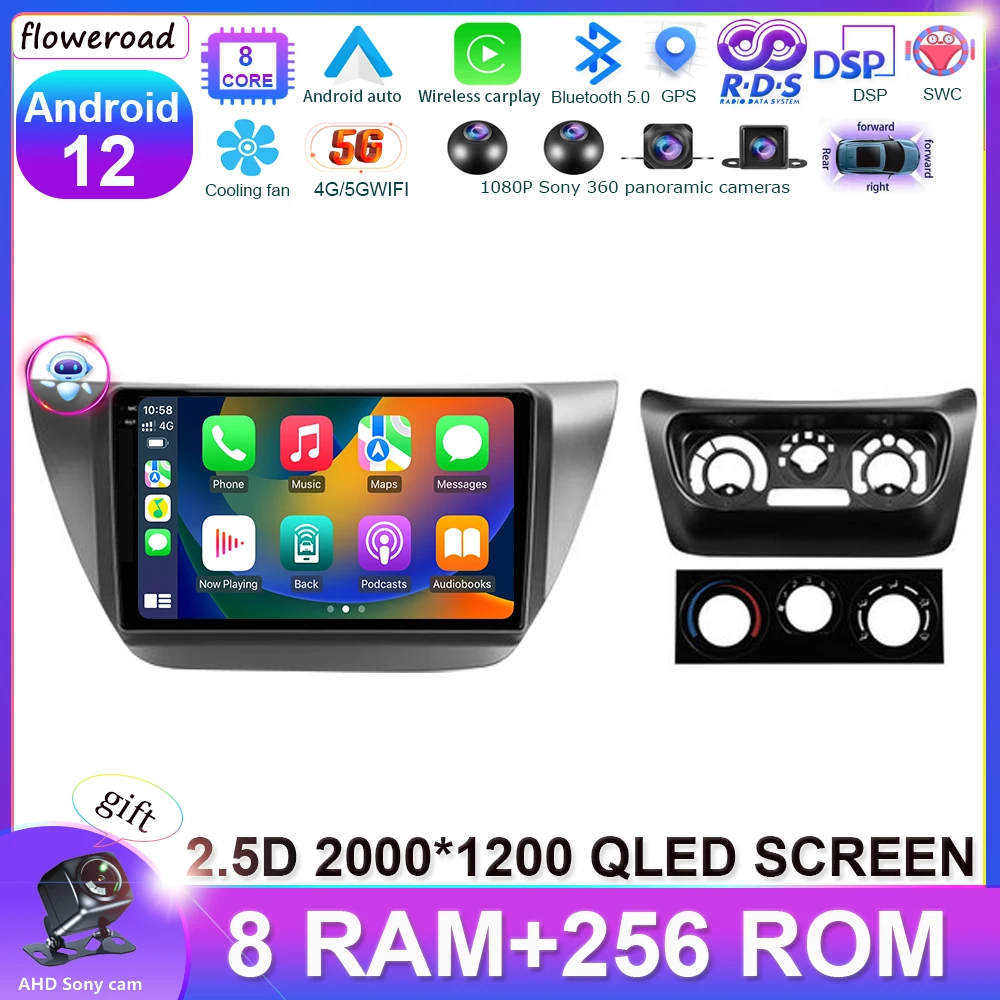 CARPLAY android Авто QLED Android 13 для Mitsubishi Lancer 9 CS 2000 - 2010 автомобильное радио мультимедийный