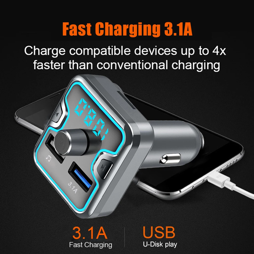 Автомобильный FM-трансмиттер с поддержкой Bluetooth 5 0 и mp3-плеером | Автомобили