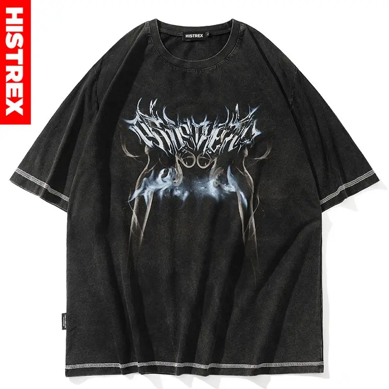 

HISTREX - Темная готическая мужская футболка, высокое качество, модный Забавный топ в стиле Харадзюку, мужской мужской топ, модная повседневная ...